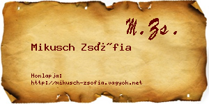 Mikusch Zsófia névjegykártya